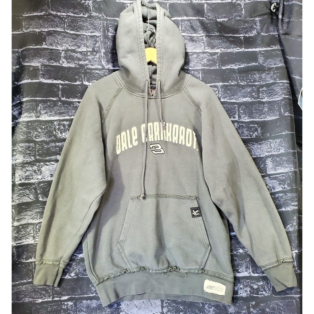 Dale Earnhardt #3 NASCAR Hoodie Mens Medium Gray Chase Authentic Pullover